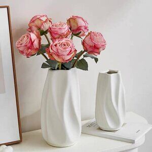 Sculpted Ivory Vase – Contemporary Home Decor